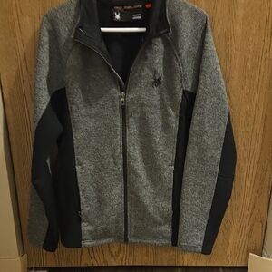 Spyder Men's Constant Charcoal and Black Zip-Up Jacket